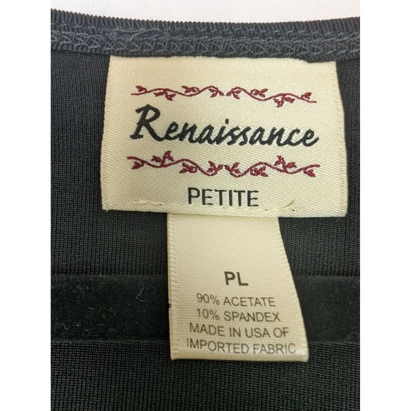 Renaissance Top Petite Large Black 3/4 Sleeve - Picture 3 of 6